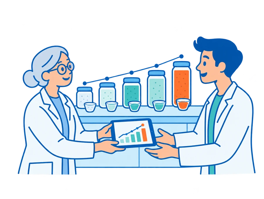 Illustration of a food technologist at work