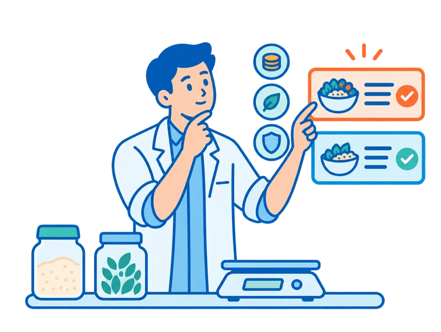 Illustration of a food technologist at work
